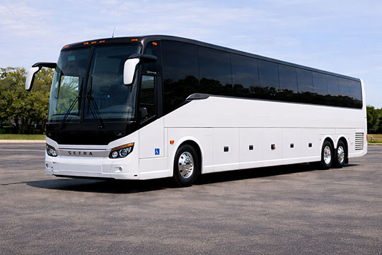 56-passenger charter bus available for charter in Tampa, FL